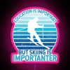 Education Is Important But Skiing Is Importanter Funny Vintage Ski Lover RGB Neon Sign - Image 6