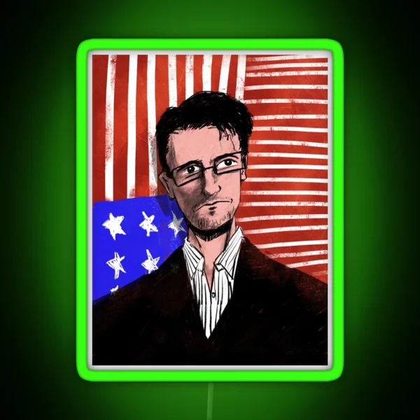 Edward Snowden America RGB Neon Sign