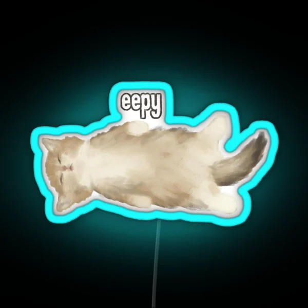 Eepy Cat RGB Neon Sign