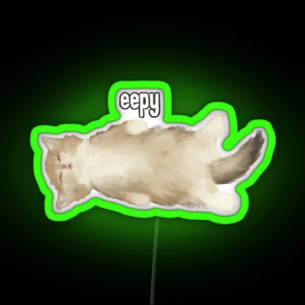 Eepy Cat RGB Neon Sign