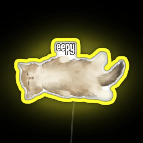 Eepy Cat RGB Neon Sign