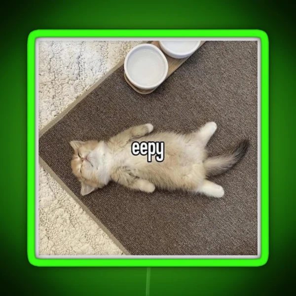 Eepy Kitten Meme RGB Neon Sign