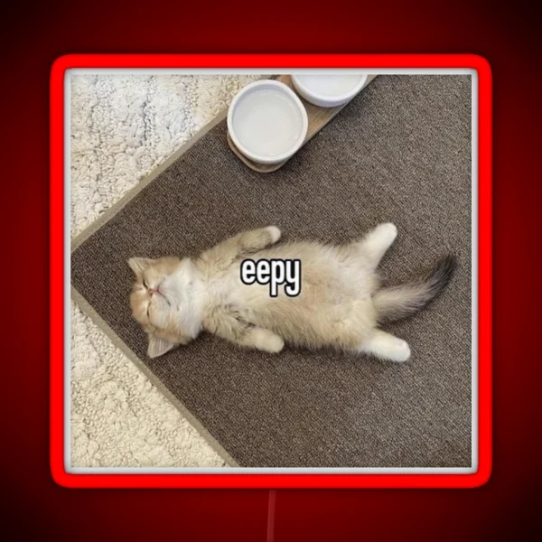 Eepy Kitten Meme RGB Neon Sign