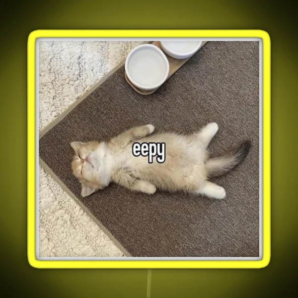 Eepy Kitten Meme RGB Neon Sign