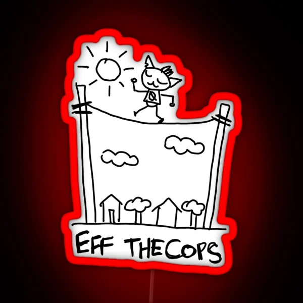 EFF THE COPS Night In The Woods Journal Page RGB Neon Sign