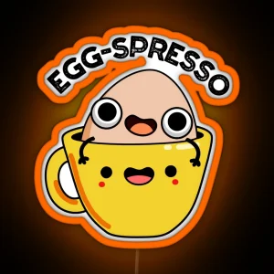 Egg Spresso Espresso Funny Egg Coffee Puns RGB Neon Sign