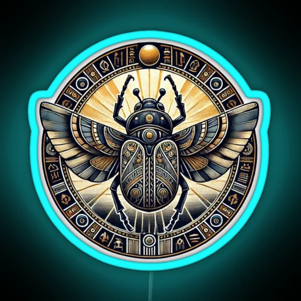 Egyptian Scarab Beetle RGB Neon Sign