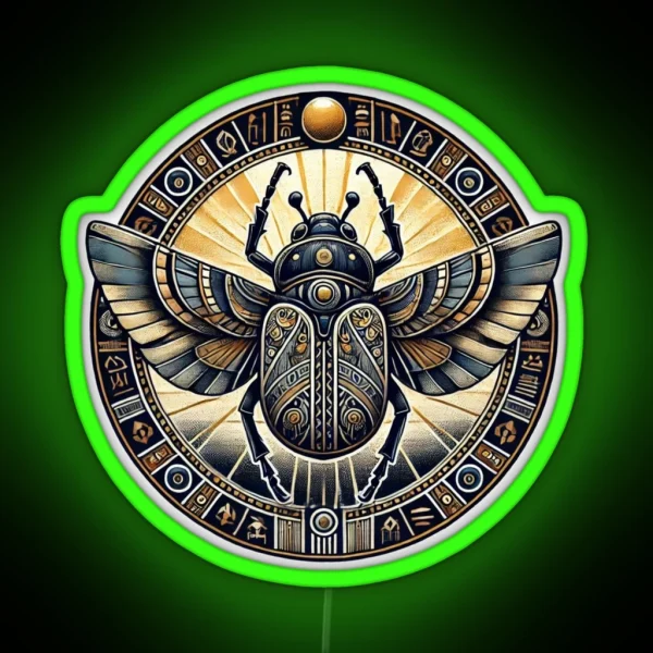 Egyptian Scarab Beetle RGB Neon Sign