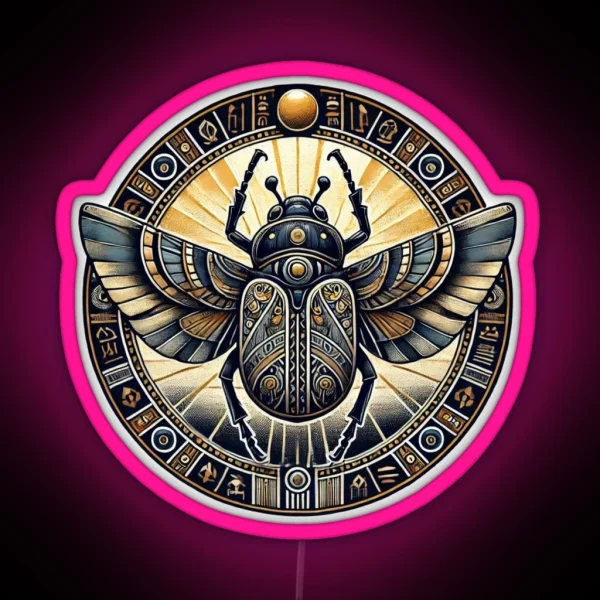 Egyptian Scarab Beetle RGB Neon Sign