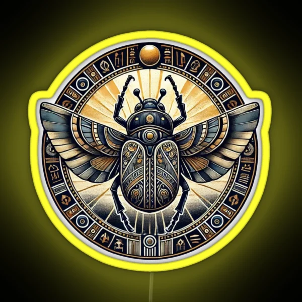 Egyptian Scarab Beetle RGB Neon Sign