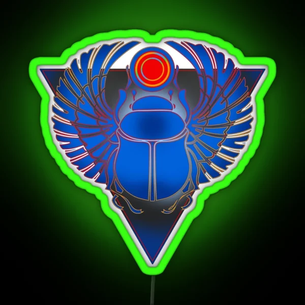 Egyptian Scarab Powers And Symbolism RGB Neon Sign