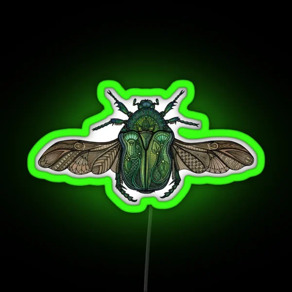 Egyptian Scarab RGB Neon Sign
