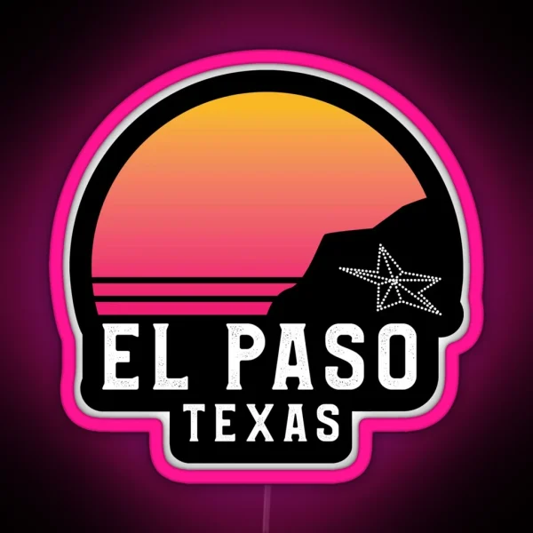 El Paso Texas Mountain Sunset Led RGB Neon Sign