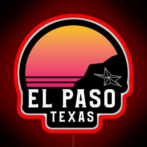 El Paso Texas Mountain Sunset Led RGB Neon Sign