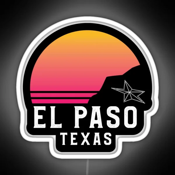 El Paso Texas Mountain Sunset Led RGB Neon Sign