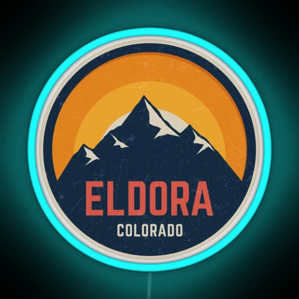 Eldora Colorado Mountain Design RGB Neon Sign