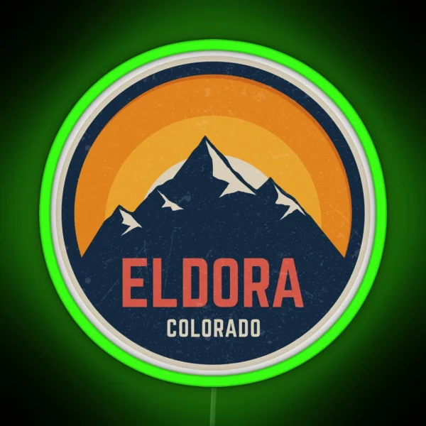 Eldora Colorado Mountain Design RGB Neon Sign