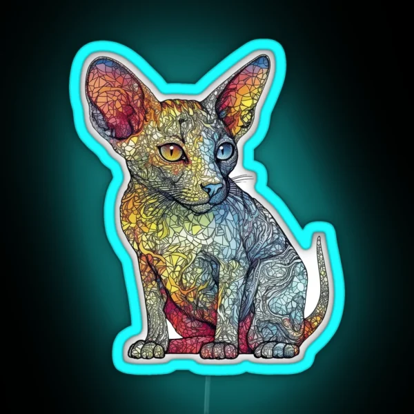 Elegance And Humor Feline Love And Spirit RGB Neon Sign