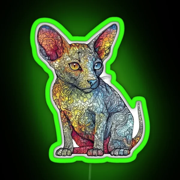 Elegance And Humor Feline Love And Spirit RGB Neon Sign
