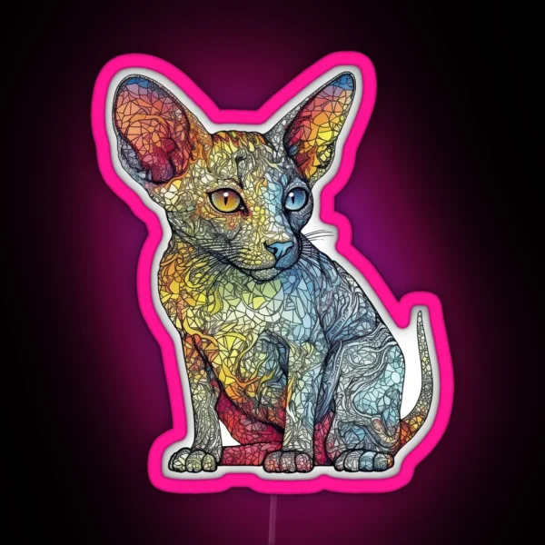 Elegance And Humor Feline Love And Spirit RGB Neon Sign