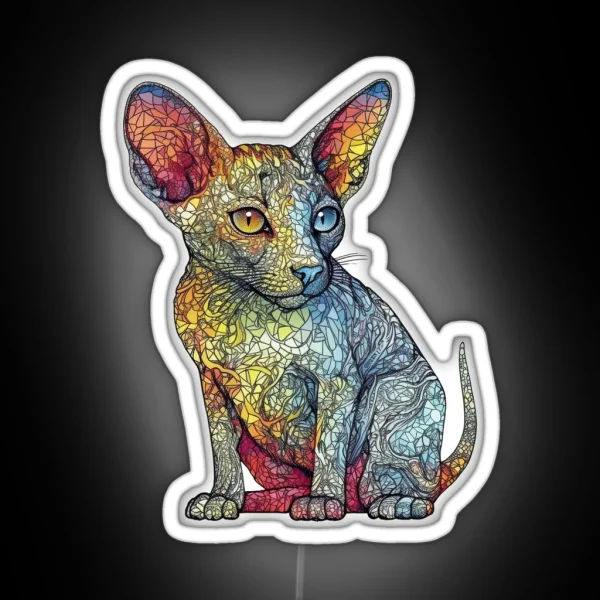 Elegance And Humor Feline Love And Spirit RGB Neon Sign