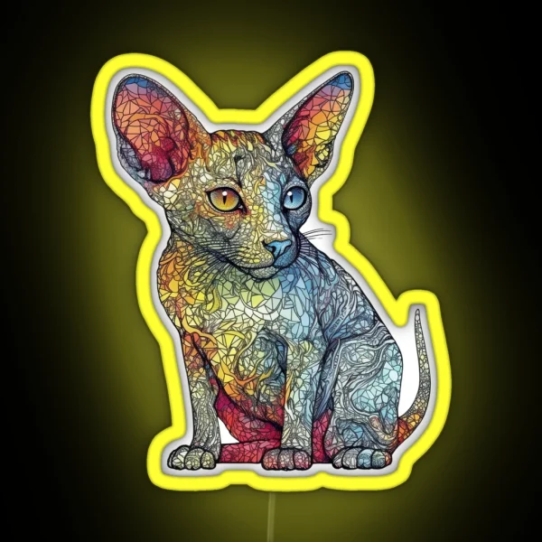 Elegance And Humor Feline Love And Spirit RGB Neon Sign