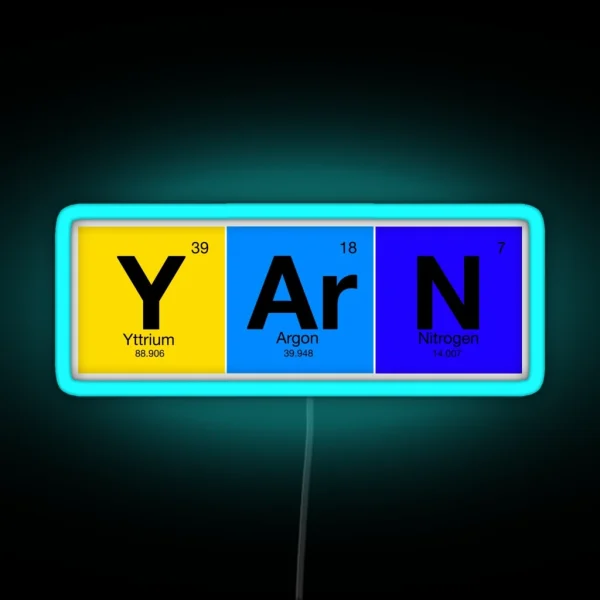 Elements Of Knitting Y Ar N From Periodic RGB Neon Sign