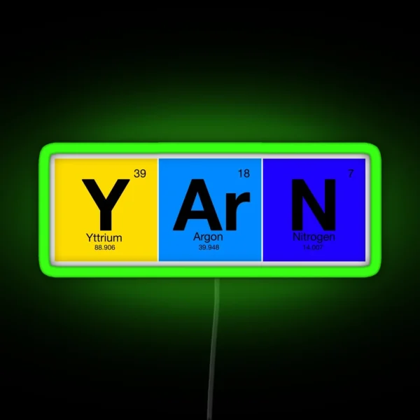 Elements Of Knitting Y Ar N From Periodic RGB Neon Sign