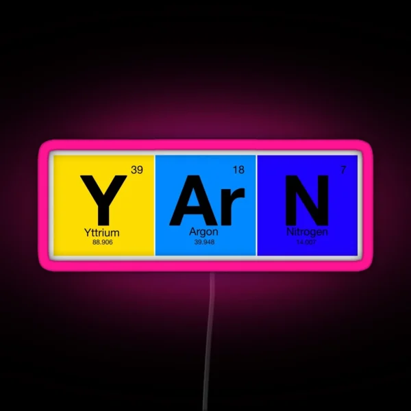 Elements Of Knitting Y Ar N From Periodic RGB Neon Sign