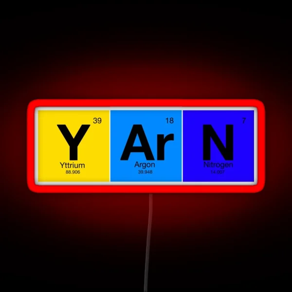Elements Of Knitting Y Ar N From Periodic RGB Neon Sign