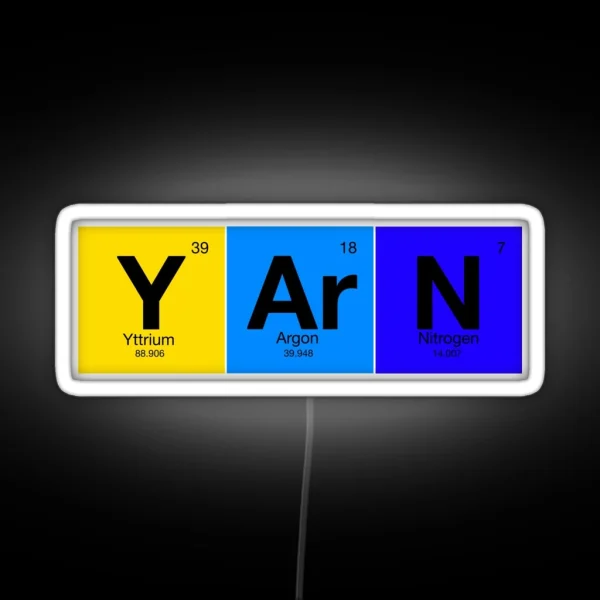 Elements Of Knitting Y Ar N From Periodic RGB Neon Sign