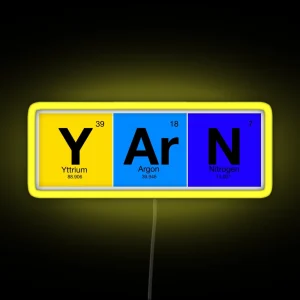 Elements Of Knitting Y Ar N From Periodic Table RGB Neon Sign