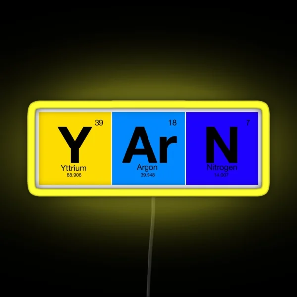 Elements Of Knitting Y Ar N From Periodic RGB Neon Sign