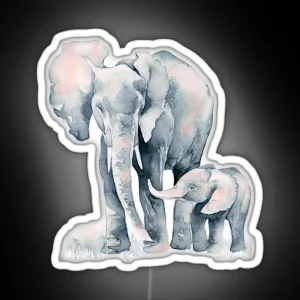 Elephant Watercolor RGB Neon Sign