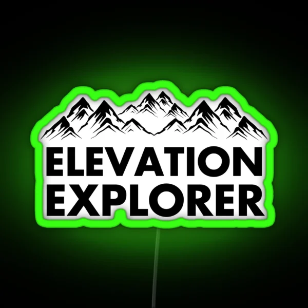 Elevation Explorer Mountain Adventure RGB Neon Sign