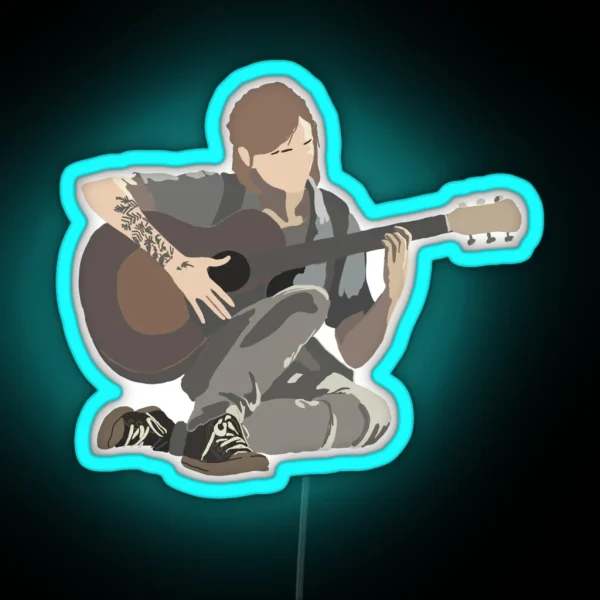 Ellie Playing Guitar RGB Neon Sign