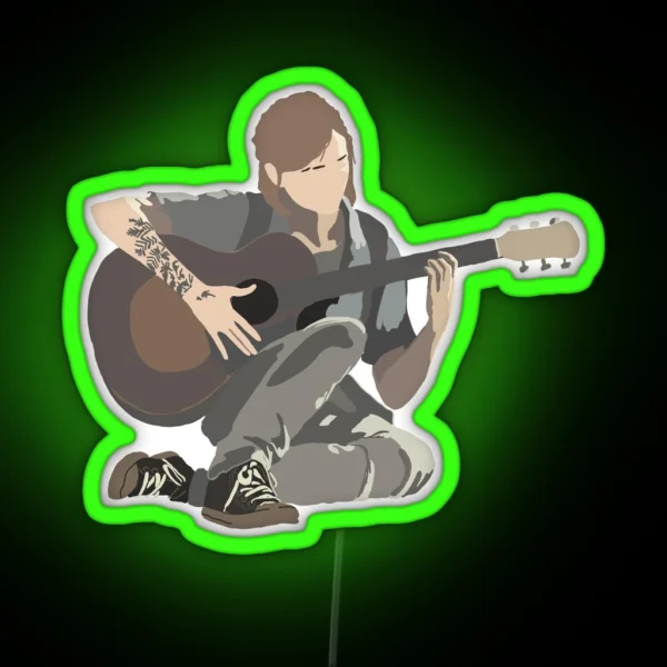 Ellie Playing Guitar RGB Neon Sign