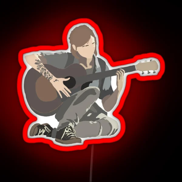 Ellie Playing Guitar RGB Neon Sign