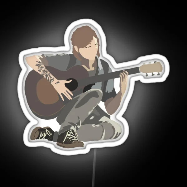 Ellie Playing Guitar RGB Neon Sign