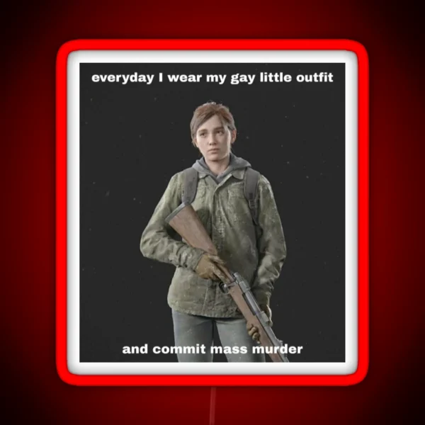Ellie Williams Gay Meme RGB Neon Sign