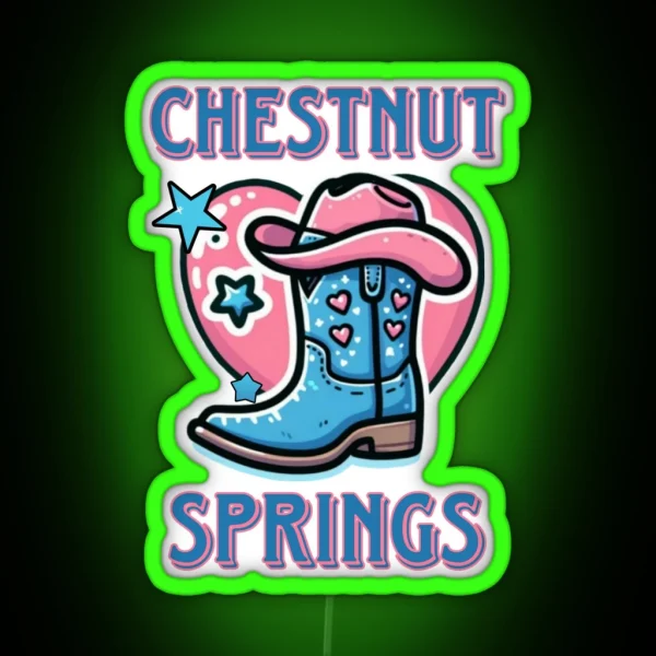 Elsie Silver Chestnut Springs Bookish Cowboy Romance RGB Neon Sign