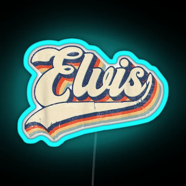 Elvis Name Personalized Vintage Retro RGB Neon Sign