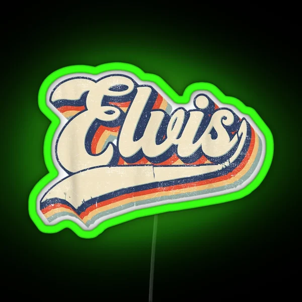 Elvis Name Personalized Vintage Retro RGB Neon Sign