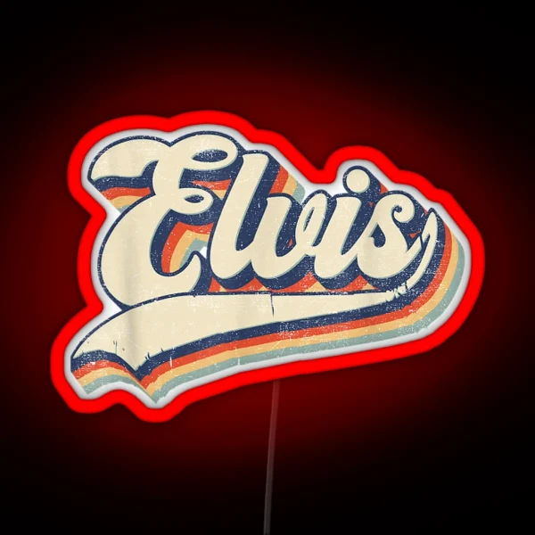 Elvis Name Personalized Vintage Retro RGB Neon Sign