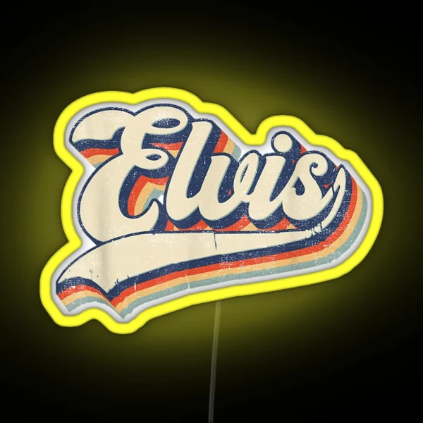 Elvis Name Personalized Vintage Retro RGB Neon Sign