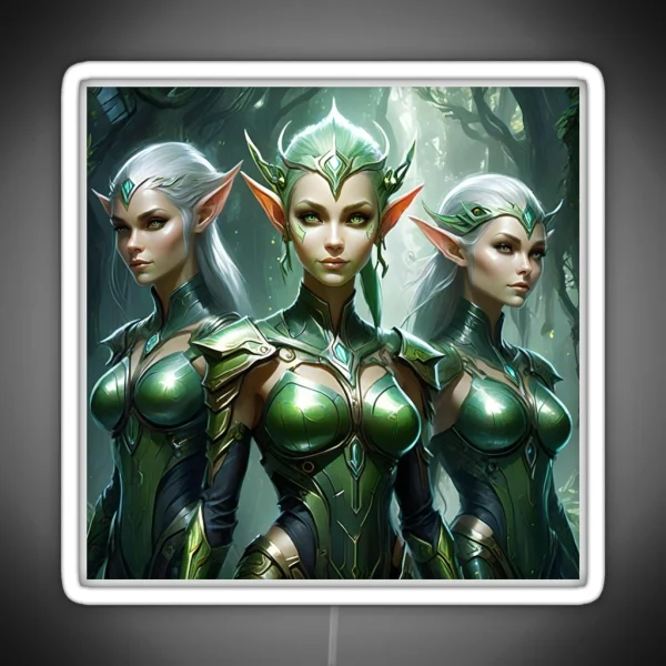 Emerald Wardens Elven Protectors Of The RGB Neon Sign