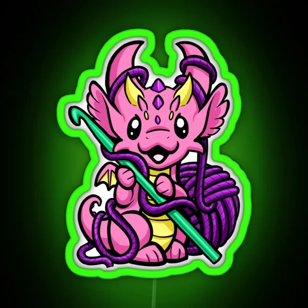 Emma Crochet Dragon RGB Neon Sign
