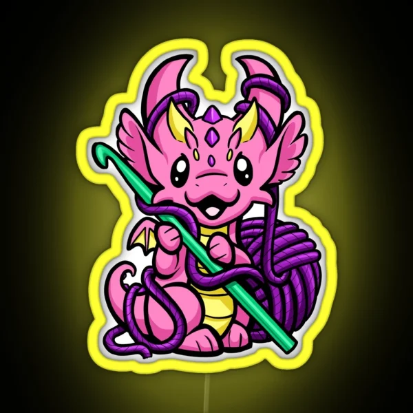 Emma Crochet Dragon RGB Neon Sign