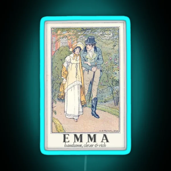 Emma Jane Austen Tarot Card RGB Neon Sign
