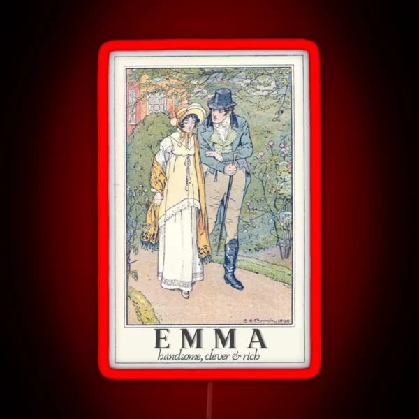 Emma Jane Austen Tarot Card RGB Neon Sign